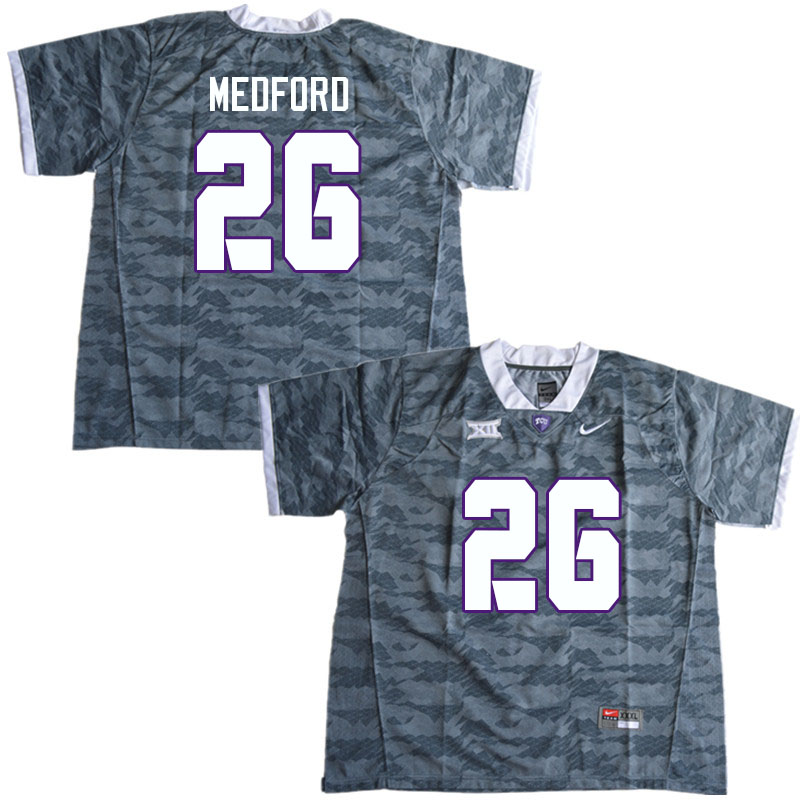 Men #26 Caleb Medford TCU Horned Frogs College Football Jerseys Sale-Gray - Click Image to Close